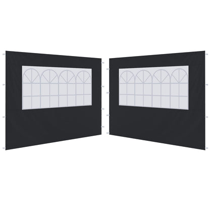 ABCCANOPY 2 Pack of 3M Gazebo Marquee Replacement Exchangeable Side Panel Wall Panels Walls,Black