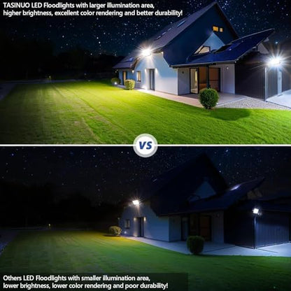 TASINUO 200W LED Floodlight Outdoor, 20000LM Outdoor Security Lights, IP67 Waterproof LED Spot Lights 7000K Daylight LED Flood Lights for Garden, Yard, Garages, Warehouse, Patio, Billboard
