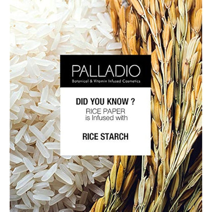 Palladio Rice Paper Facial Tissues for Oily Skin, Face Blotting Sheets Made from Natural Rice, Oil Absorbing Paper with Rice Powder, 2 Sided, Instant Results, Translucent, 40 Count, Pack of 6