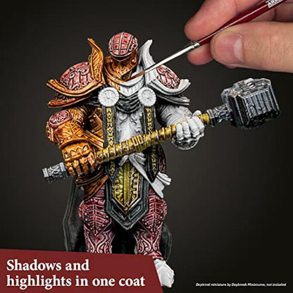 The Army Painter Speedpaint 2.0 Metallics Set Combo, 10 Bottles of Non Toxic Metal Contrast Acrylic Model Paint 18ml, 1 Free Speedpaint Brush and 1 Basecoating Brush for Miniature Fantasy Wargaming