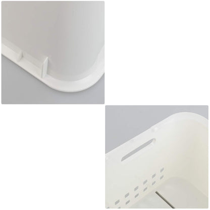 Zerdyne 3 Packs Plastic Stacking Storage Basket, White Stackable Storage Rack Baskets