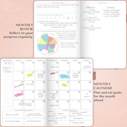 Legend Planner Hourly Schedule – Weekly & Daily Organizer with Time Slots. Appointment Book Journal for Work, Undated, A5 (Rose Gold)
