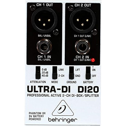 Behringer DI20 Ultra-DI 2 Channel DI Box/Splitter