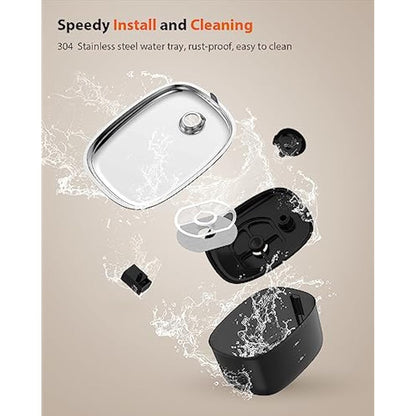 Stouchi Cat Water Fountain, 2.5L Ultra Quiet LED Light BPA Free with 2 Activated Carbon Filters,Dog Water Fountain Transparent Water Tank
