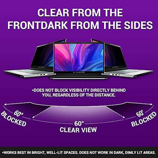 AiMok Removable 15.6 Inch 16:9 Computer Privacy Filter Anti-Spy Anti Blue Light Filter Anti-Glare Easy Attach Monitor Privacy Screen Protector For 15.6" 16:9
