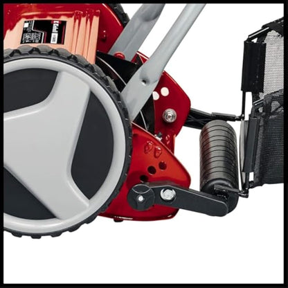 Einhell GC-HM 300 Hand Push Lawnmower -- Manual Lawn-Mower With 30cm Cutting Width, 16L Grass Box, 4 Cutting Height Levels -- Walk-Behind Lawn Mower For Small Gardens, Red & Black