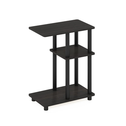 Furinno TURN-N-TUBE Side Table, 3-Tier C-Shape End Table with Open Shelf, Toolless Assembly Night Stand, Bedside Table, for Living Room, Bedroom