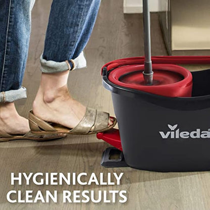Vileda Turbo 3 in 1 with Microfibre Pad, Spin Mop For Cleaning Floors, Set Of 1x Mop And 1x Bucket