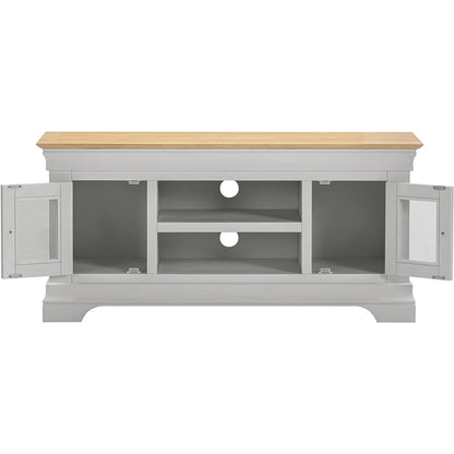 Seconique Bordeaux Small Tv Stand in Pebble Grey/Oak