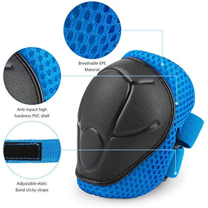 Jim's Store Kids Bike Helmet for 3-10 years old Helmet and Knee Pads Set Adjustable Elbow &Wrist Pads Protective Gear Set for Skateboard Scooter Cycling Roller Skating Boys Girls