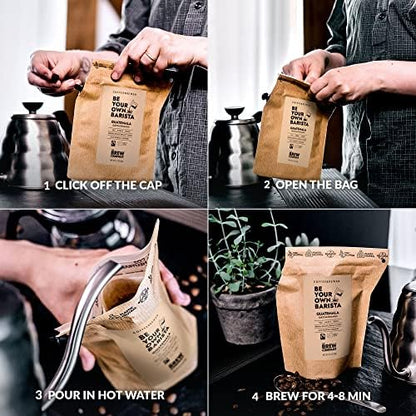 Outdoor Coffee Gift Set for Men & Women - 5 of The World's Finest Single Estate Specialty & Organic Coffees | Brew & Enjoy Anytime, Anywhere | Camping & Traveller Themed Assortment Box for Him & Her
