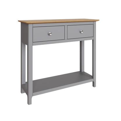 FWStyle Dove Grey 2 Drawer Console Table - H76 x W85 x D30cm