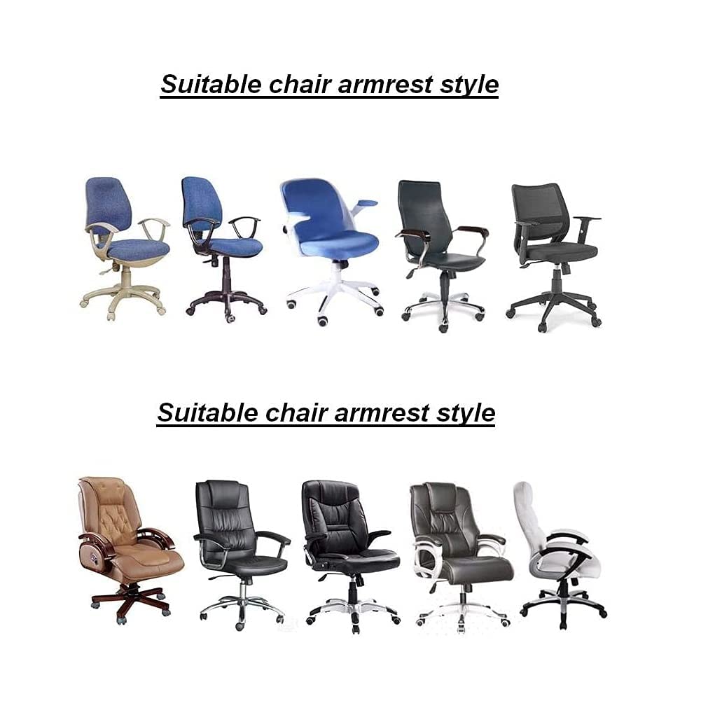 zalati Chair Armrest Covers Pads 2pcs Slipcovers Removable Washable for Office Gaming Chair - Black
