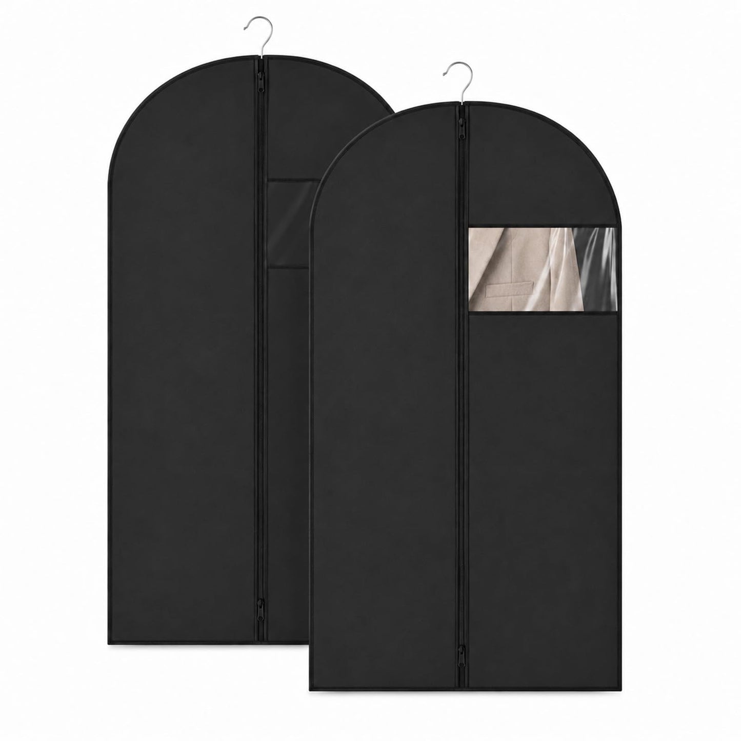 Sytinnice 2 Pack Dress Bags Covers Long 60 x 100 cm / 24 x 40 in, PEVA Hanging Garment Bags with Zipper