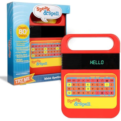 Retro | Speak & Spell Electronic Game | Classic Retro Interactive Toy, Educational Learning System For Boys & Girls Ages 7+ | Basic Fun 09624