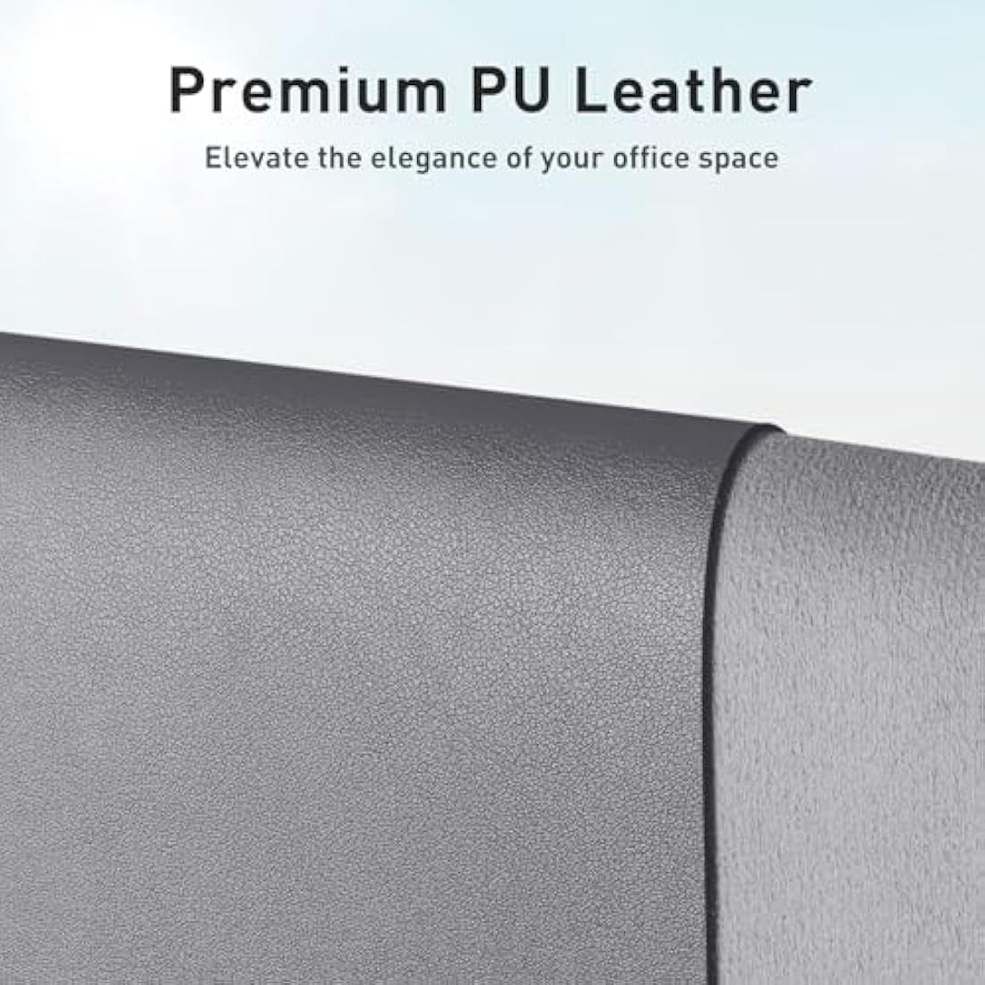 Leather Desk Pad Protector,Mouse Pad,Office Desk Mat, Non-Slip PU Leather Desk Blotter,Laptop Desk Pad,Waterproof Desk Writing Pad for Office and Home (80cmx40cm, Light Grey)