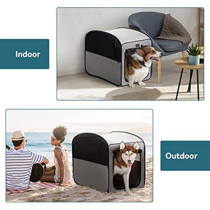 Petsfit Collapsible Dog Crate,Soft Dog Crate for Travel and Car Use - Pop Up Design，Lightweight and portable soft Crate for Small and Meduim Dogs Cats，Improved Top Zipper,68 x 40 x 56cm