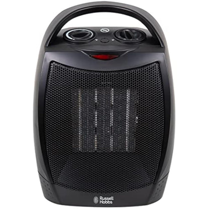 Russell Hobbs 1500W/1.5KW Electric Heater Black PTC Ceramic Space Heater, Portable Upright, 2 Heat Settings, Overheat Protection, Adjustable Thermostat, 15m2 Room Size, RHFH1006B, 2 Year Guarantee