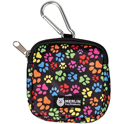 Small Dog Treat Bag, Dog Treat Training Pouch Bag, Pocket Size Travel Dog Walking Bag, Dog Walk Treats Pouch, Dog Treat Pouch, Pet Bag For Lead Treats, Pet Treat Pouch For Training (Pawprint)