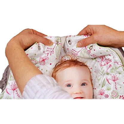 Wallaboo - Baby Blanket Leaf - Soft Blanket - Newborn and Up - Durable Faux Suede and 100% Pure Cotton with Print - Diameter: 85cm - 33 inch - Color: Green