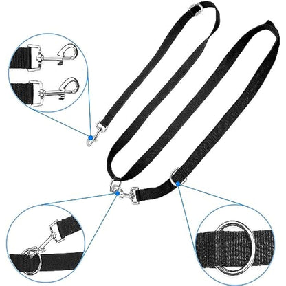 YankMooM Dog Training Lead Leash,6.9FT Double Ended Dog Lead for Training Walking Running Multi-Function Dog Lead Rope(Black)