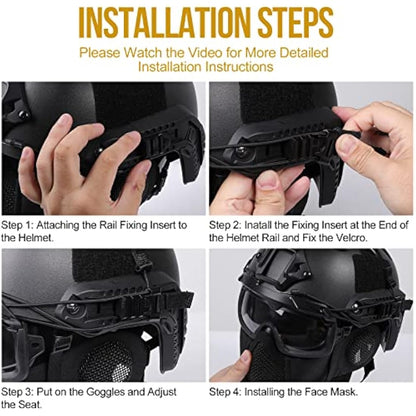 OneTigris Airsoft Fast Helmet - Full Face Protective Tactical Helmet With Foldable Ear Protection Mask And Goggles for Airsoft Paintball Sooting Wagrgame CS