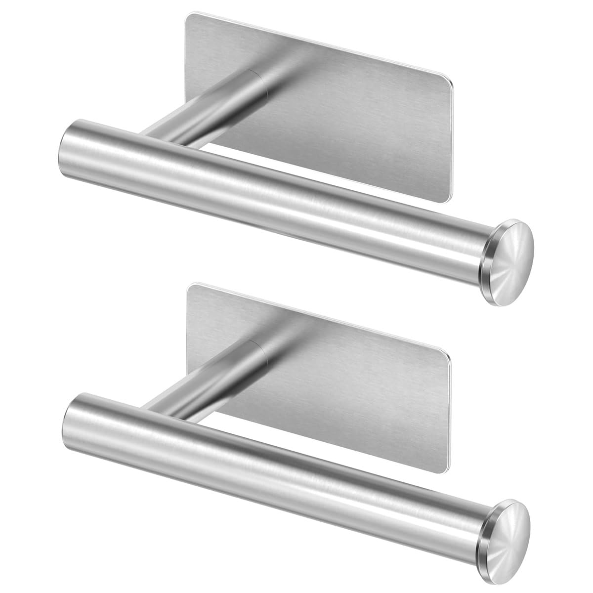 2PCS Toilet Roll Holder Self Adhesive, Paper Towel Holder Stainless Steel Rack Wall-Mounted for Kitchen, Bathroom