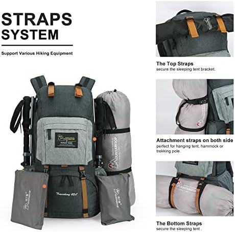MOUNTAINTOP 40L Hiking Backpack Water Resistant Mens Women Rucksack for Trekking, Traveling, Camping, Cycling, Climbing