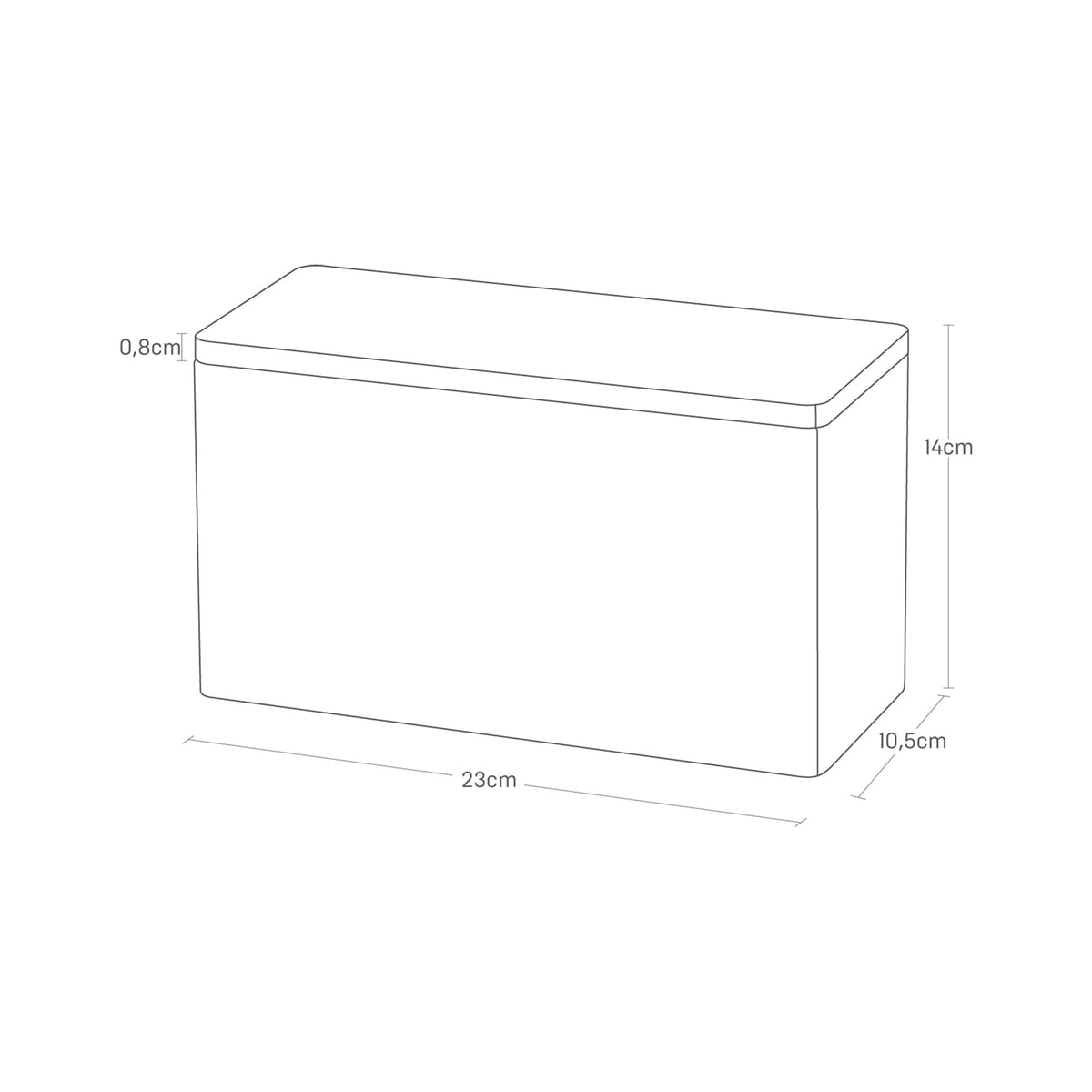 Yamazaki 4807 RIN Storage Box, black, Steel/Plywood, Minimalist, 23 x 10.5 x 14 cm