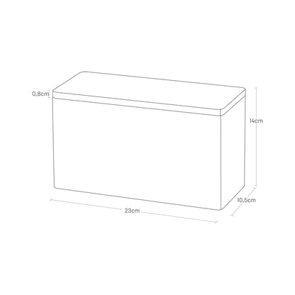 Yamazaki 4807 RIN Storage Box, black, Steel/Plywood, Minimalist, 23 x 10.5 x 14 cm