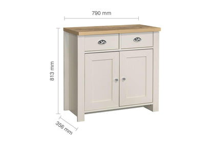 Birlea Highgate 2 Door 2 Drawer Sideboard Cream & Oak Effect