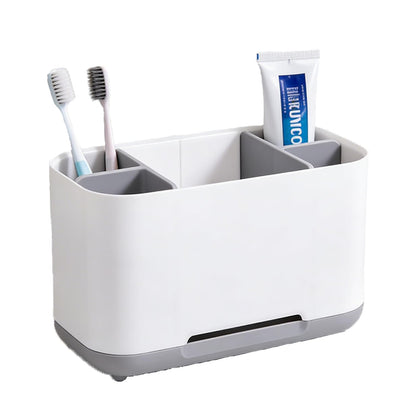 Toothbrush Organiser for Bathroom Counter, Durable Toothbrush Holder with Ventilated Base, Space Saving Tooth Brush Holder