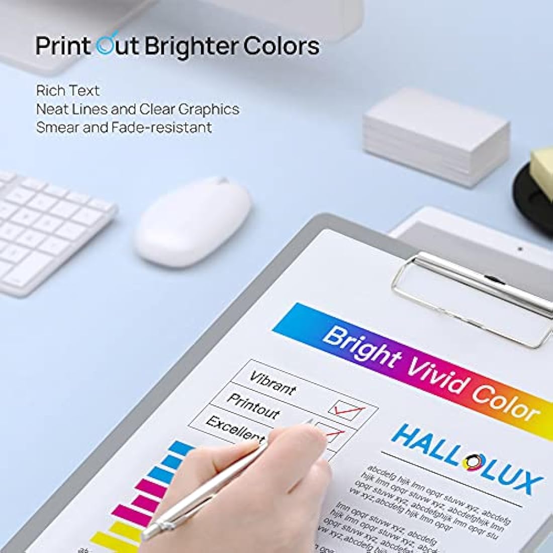 HALLOLUX 410A Compatible Toner Cartridges Replacement for HP CF410A 410X CF410X for Color LaserJet Pro M477fdw M477fnw M477fdn M452nw M377dw M452dn M452dw M477dw (Black Cyan Magenta Yellow, 4-Pack)