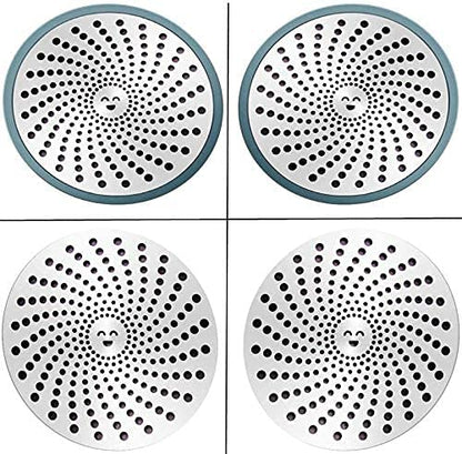 1 Pcs Shower Drain Cover Hair Catcher, Drain Protector Good Grips Easy Clean Strainer Stainless Steel Hair Trap Mesh for Shower Bath Drain Filter