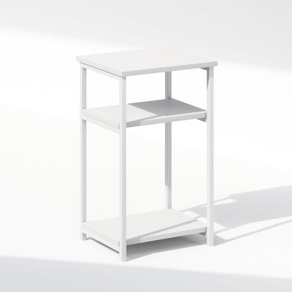 Furinno SIMPLISTIC Night Stand, 3-Tier Open Shelf Design Nightstand with Metal Frame, Bedside Table, End Table, Side Table, for Bedroom, Living Room