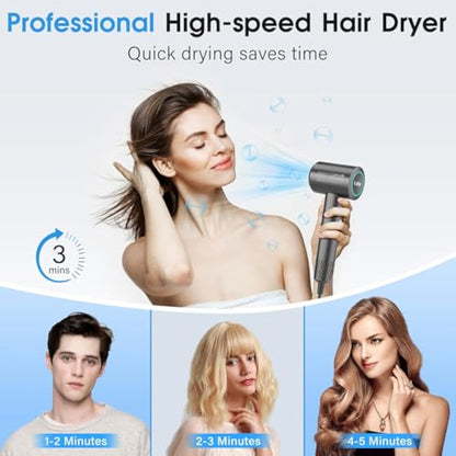 LKV Hair Dryer,Hairdryers for Women and Men，High-Speed Ionic Hairdryer,Fast Drying Hairdryers Professional 200 Million Negative Ionic Hairdryer,57dB Low Noise Professional