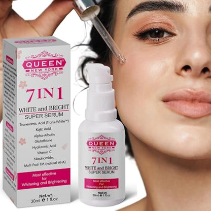 QUEEN 7in1 Super Face Serum Dark Spot Remover Melasma Treatment Anti Aging Vegan Cruelty Free-NO FRAGRANC by QUEEN NATURAL NEW YORK (Pack of 2)