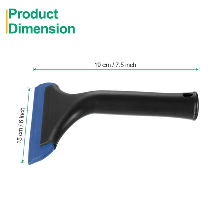 sourcing map 6 Inch Shower Squeegee for Glass Doors, All-Purpose Bath Squeegee with Handle for Bathroom Window Mirror Car Glass, Black/Blue