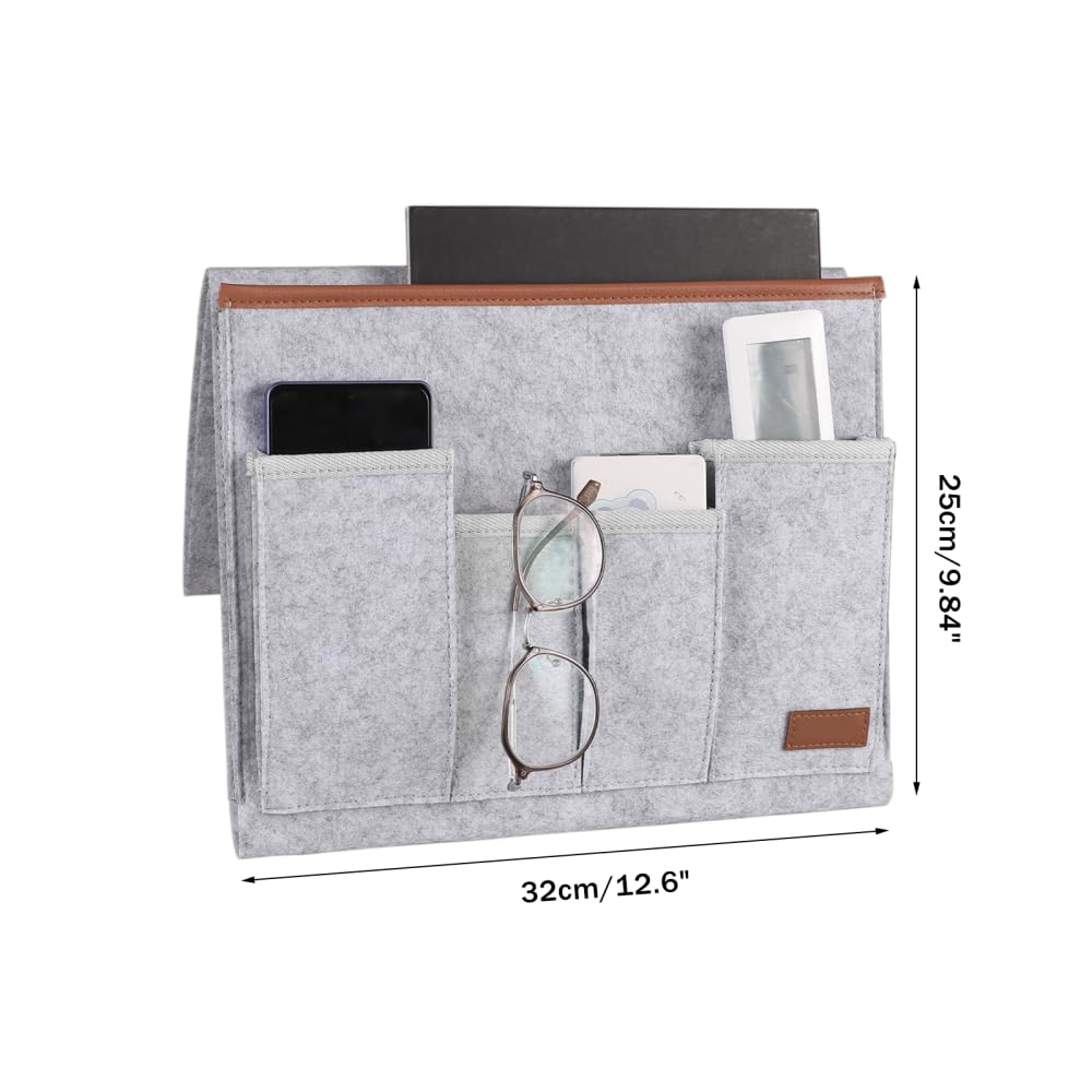 DONGKER Sofa Armrest Organizer, Armrest Caddy Holder Multi-Pocket Design for Magazine Tablet Snacks Books Pen Phone Remote Control