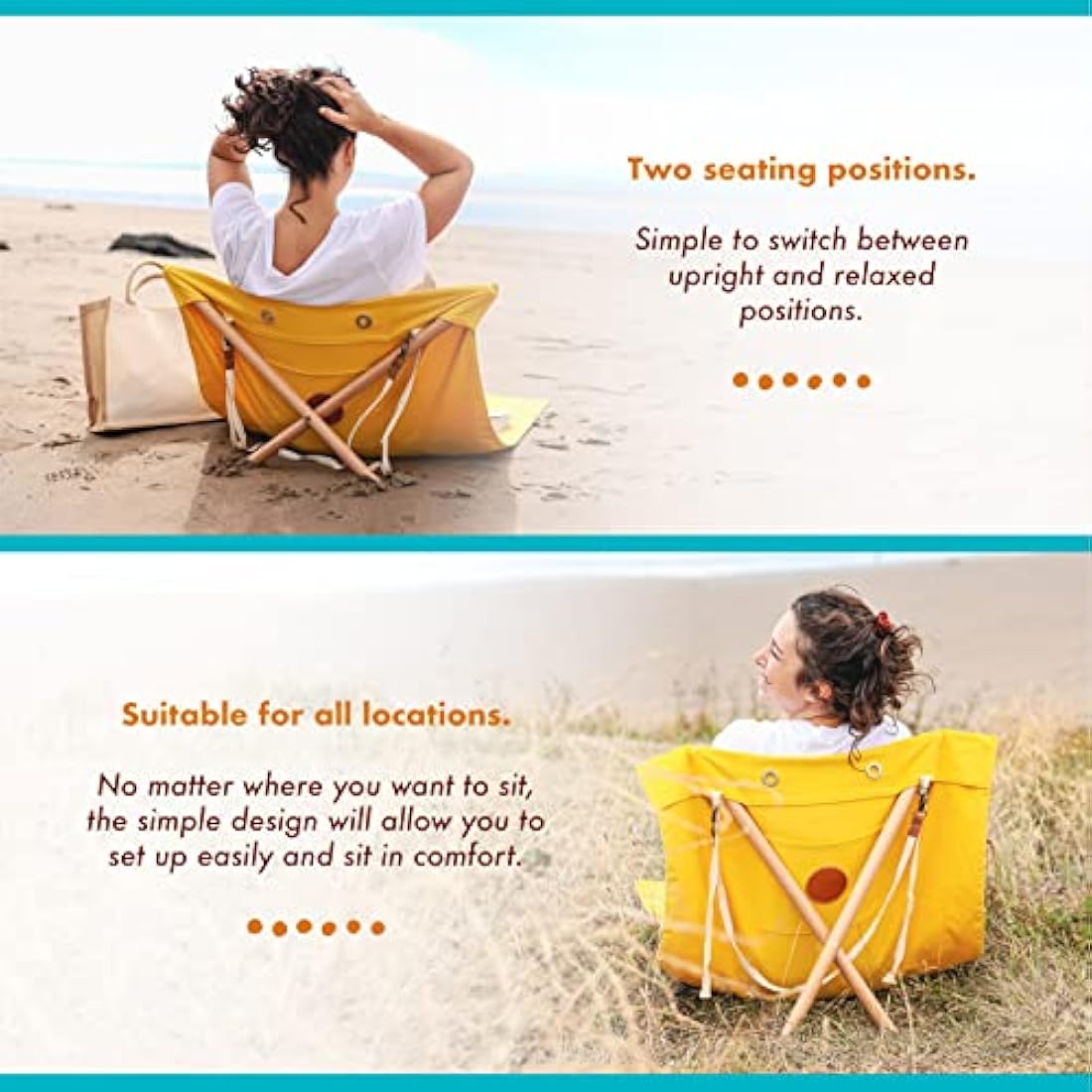 Letssunsit Sunsit - Park & Beach Blanket Chair. Foldable Lounger, Lightweight & Practical - Great Present/Gift - Trendy Foldable Chair - Sunbed - Garden & Park - 100% Cotton Mat