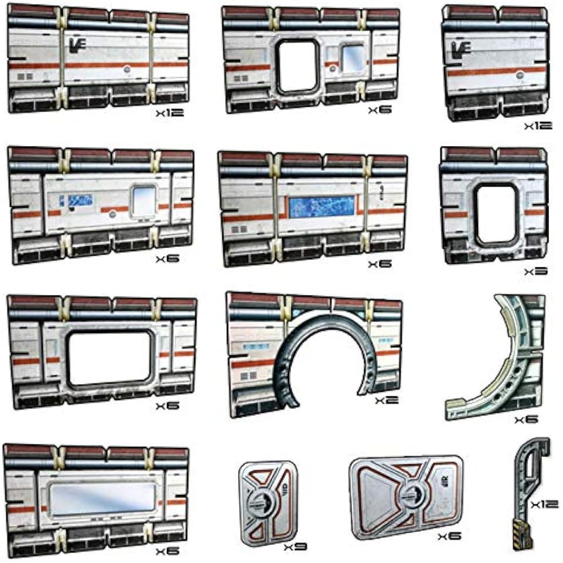Battle Systems Sci-Fi Terrain - 28mm Modular 3D Space Terrain - Perfect for Wargaming and Roleplaying Tabletop Games - Full Colour Printed 3D Multi Level Building Models (Galactic Core Set)