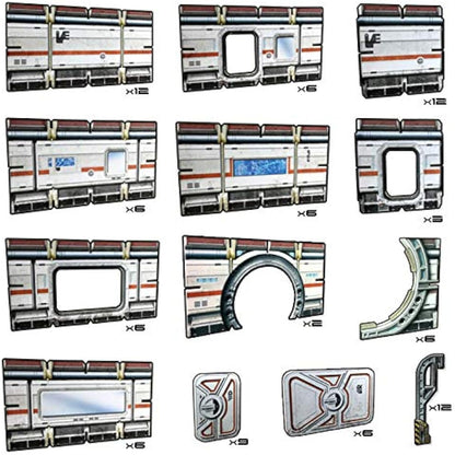 Battle Systems Sci-Fi Terrain - 28mm Modular 3D Space Terrain - Perfect for Wargaming and Roleplaying Tabletop Games - Full Colour Printed 3D Multi Level Building Models (Galactic Core Set)