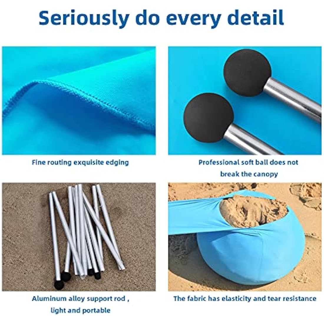 Floving Beach shade tent awning 4-5 people beach sunscreen anti-UV portable umbrella Sun Shelters (Green)