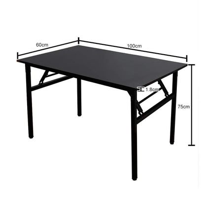 sogesfurniture Folding Table Office Study Writing Desk Workstation Dining Table, No Install Needed, 100x60x75cm, Black BHEU-LP-AC5BB-100