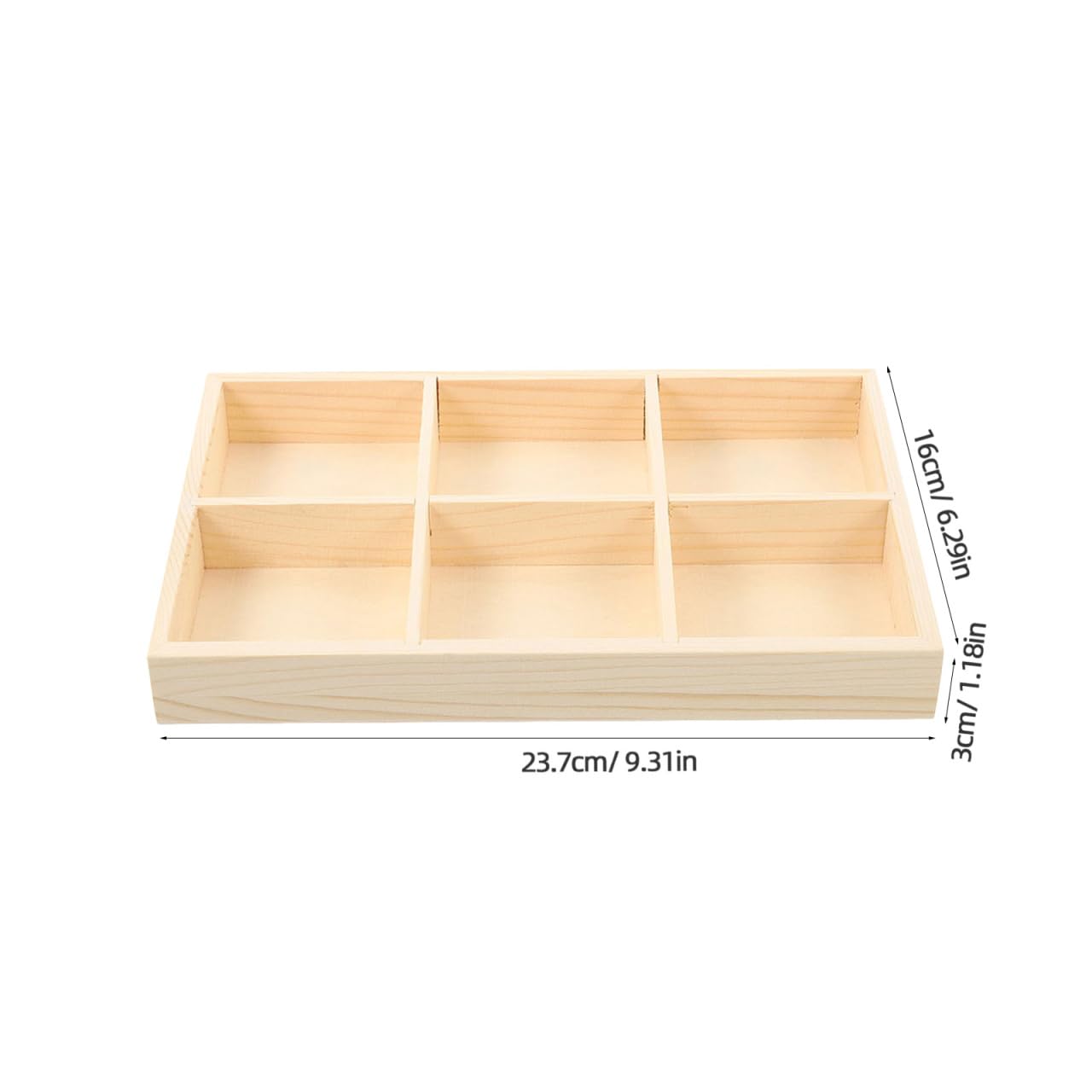 VICASKY 3pcs Wooden Organizer Box with Dividers Multi Use Wood Storage Tray for Crayons and Small Items Space Efficient Desk and Shelf Container