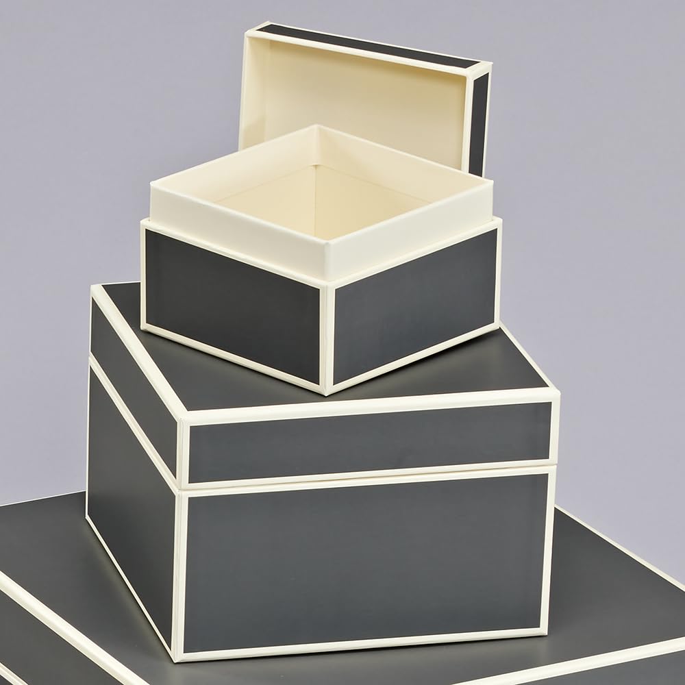 Semikolon 370098 Set of 5 storage boxes - 5 pieces - various sizes - gift boxes - lava stone grey