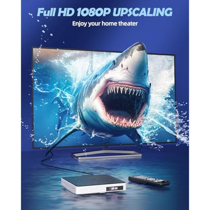 DVD Player Arafuna, DVD Player for TV, Multi Region DVD Player, DVD/CD Player HDMI 1080P with AV output, USB/TF Card input, remote control, AV cable, Support PAL/NTSC