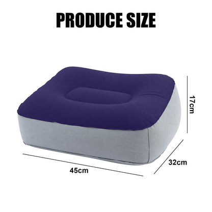 Inflatable Foot Rest for Travel 2 Pack, Inflatable Foot Rest Pillow for Car Office Home (Grey Blue)