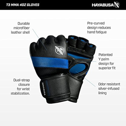 Hayabusa T3 MMA, Boxing, Kickboxing, Training, Bag Gloves, 4oz