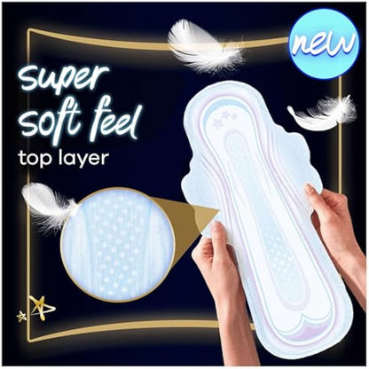 Always Ultra Sanitary Towels Secure Night Extra (Size 5) with Wings 18 Pads, Super Absorbent and Ultra Thin, for Menstrual Periods, Pack of 4